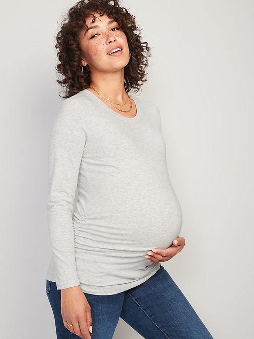 View large product image 1 of 1. Maternity EveryWear Long-Sleeve Crew-Neck T-Shirt