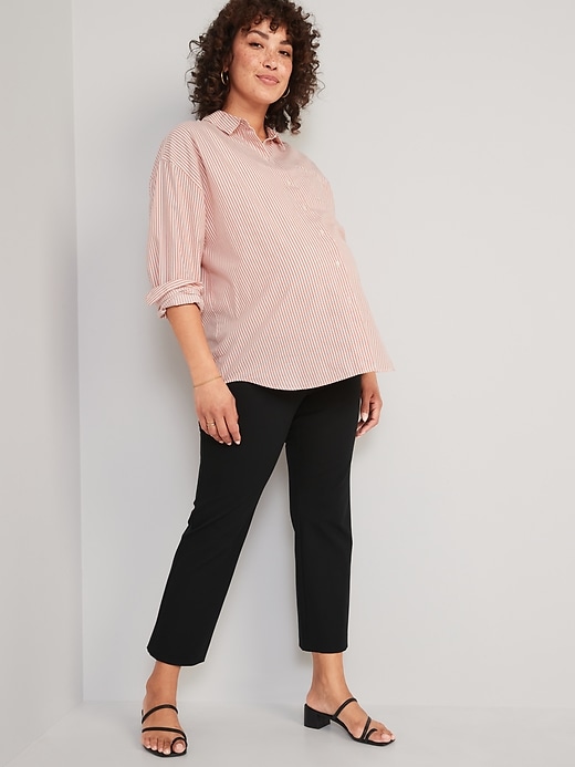 Image number 3 showing, Maternity Side-Panel Pixie Straight Ankle Pants