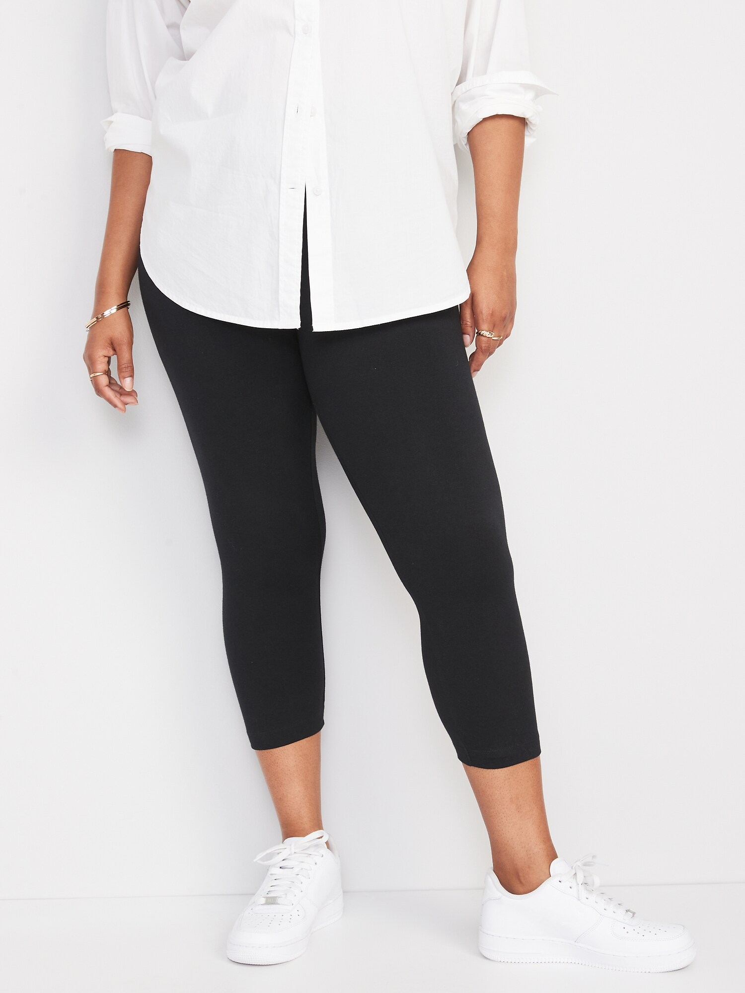 Женские леггинсы Old Navy High-Waisted Fashion Layering Cropped Legging, цвет: Чёрный — фото 5
