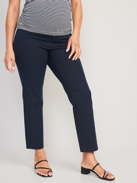 Maternity Full-Panel Pixie Straight Ankle Pants - In The Navy