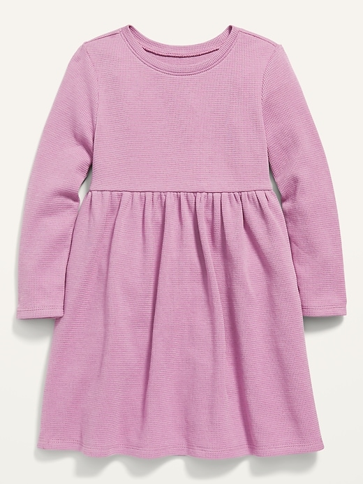 Fit & Flare Long-Sleeve Thermal-Knit Dress for Toddler Girls