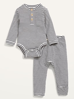 Old Navy Unisex Grow-With-Me Rib-Knit Bodysuit & Leggings Set for Baby