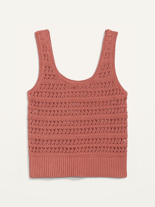 Image number 4 showing, Cropped Open-Knit Sweater Tank Top for Women