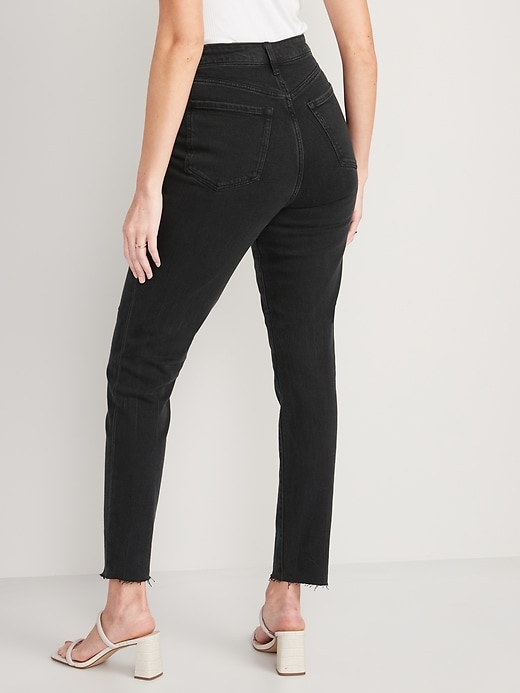 Image number 2 showing, Higher High-Waisted O.G. Straight Cut-Off Black Ankle Jeans for Women