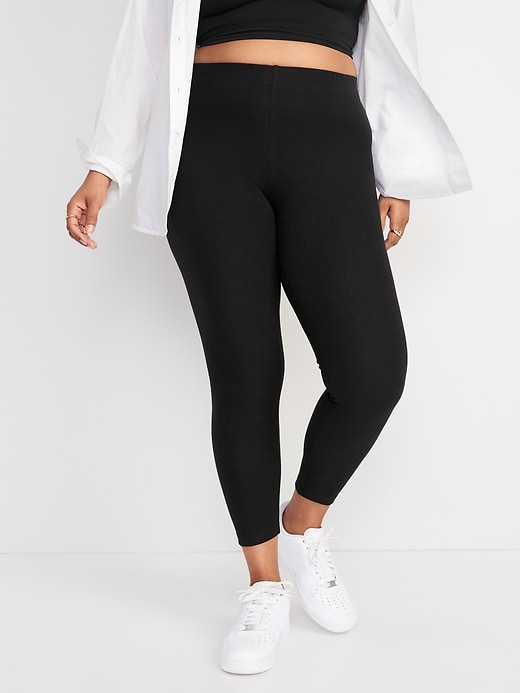 Image number 2 showing, High-Waisted Rib-Knit Leggings 2-Pack