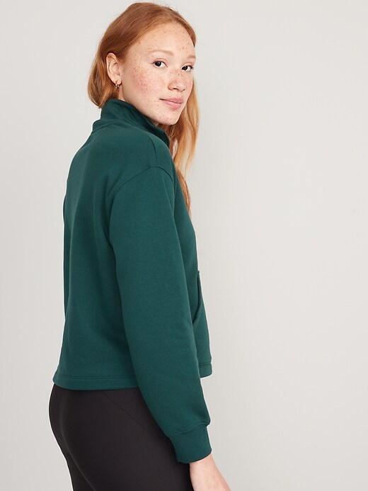 Mock-Neck Quarter-Zip Fleece Sweatshirt for Women | Old Navy