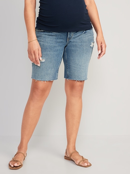 maternity old navy denim shorts