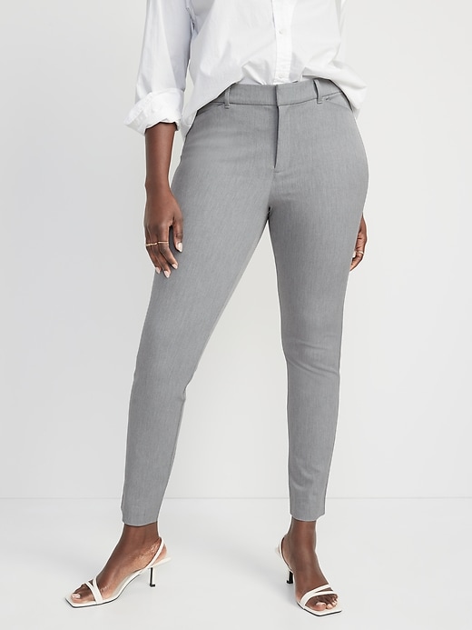 Image number 5 showing, High-Waisted Heathered Pixie Straight Ankle Pants for Women