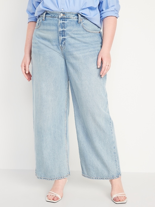 Image number 7 showing, Extra High-Waisted Baggy Wide-Leg  Non-Stretch Jeans for Women