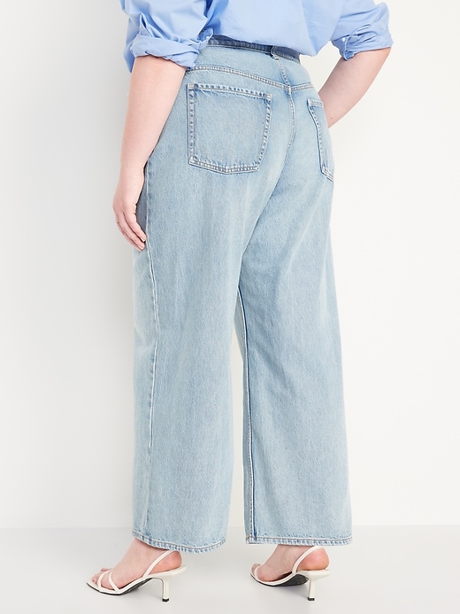 Image number 8 showing, Extra High-Waisted Baggy Wide-Leg  Non-Stretch Jeans for Women