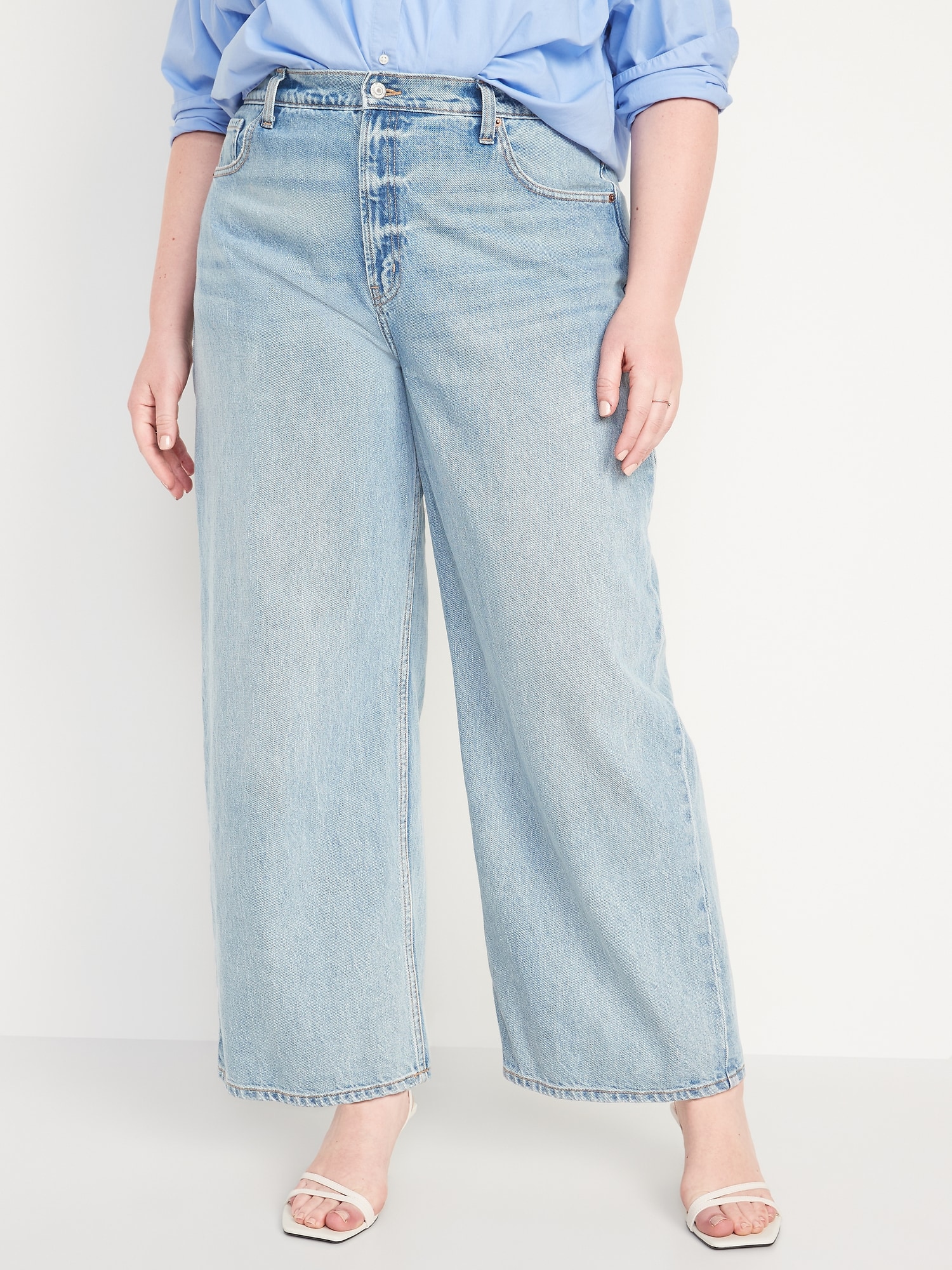 Old Navy Extra High-Waisted Wide-Leg Ripped Jeans for Women