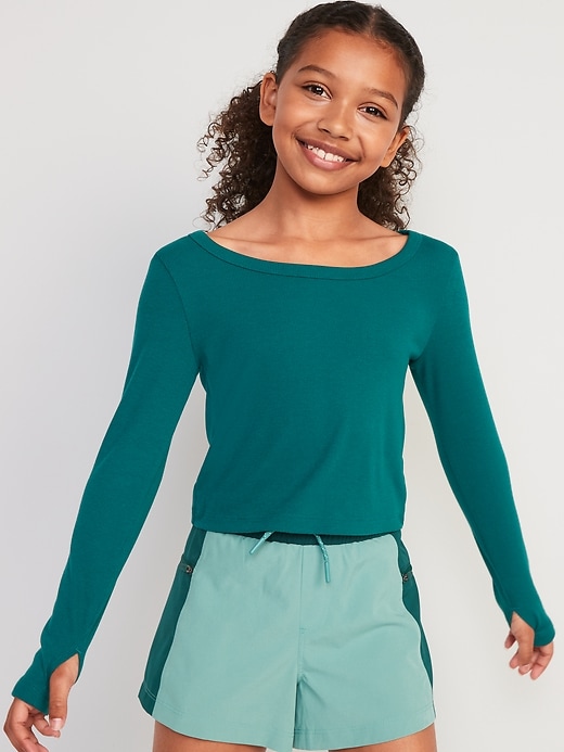 Old Navy - UltraLite Rib-Knit Long-Sleeve Scoop-Neck Top for Girls