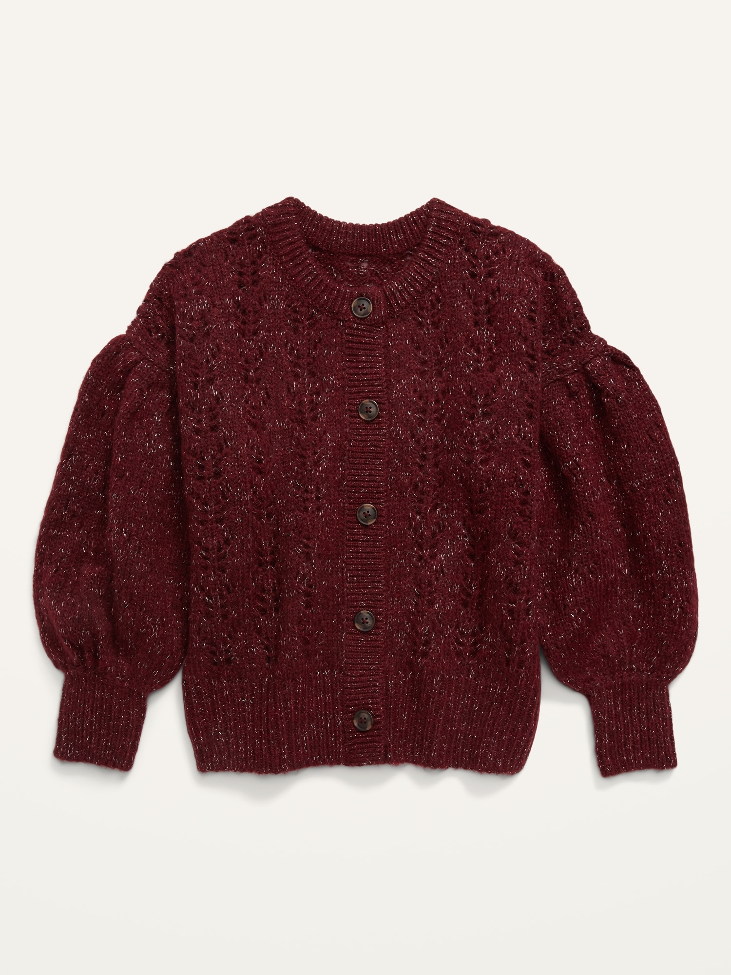 Oldnavy Cozy Pointelle Blouson-Sleeve Cardigan Sweater for Girls
