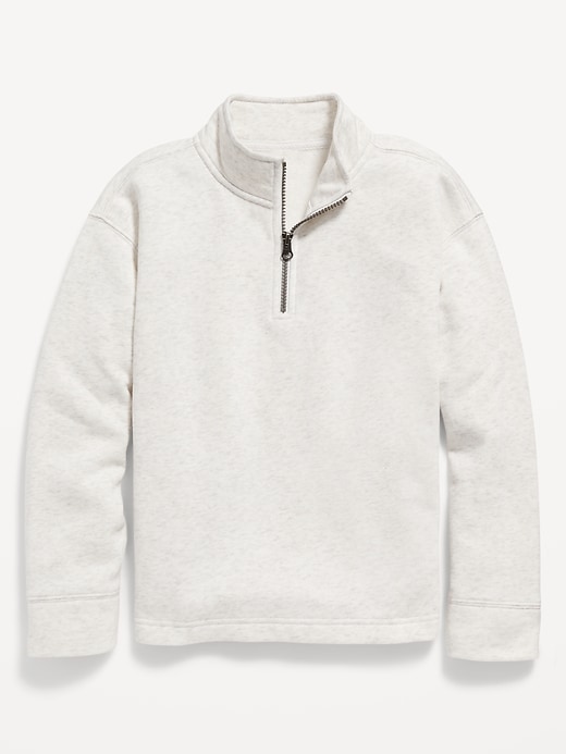 View large product image 1 of 2. Long-Sleeve Gender-Neutral Quarter-Zip Sweatshirt for Kids