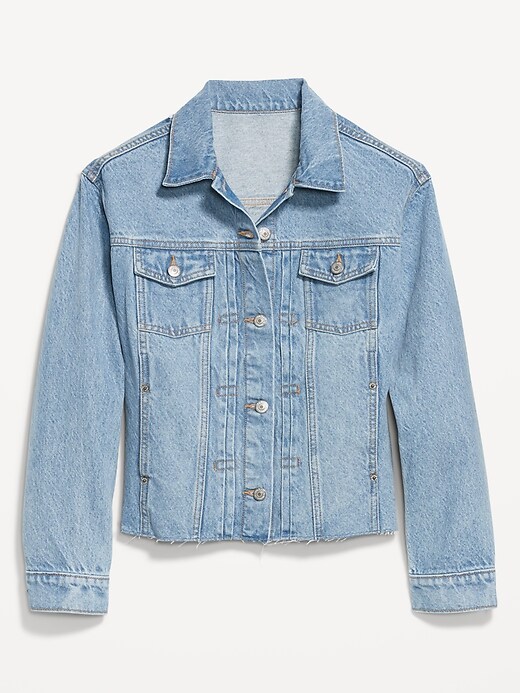 Image number 4 showing, Cut-Off Classic Non-Stretch Jean Jacket for Women