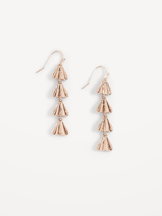View large product image 1 of 1. Gold-Toned Leaf Drop Earrings for Women