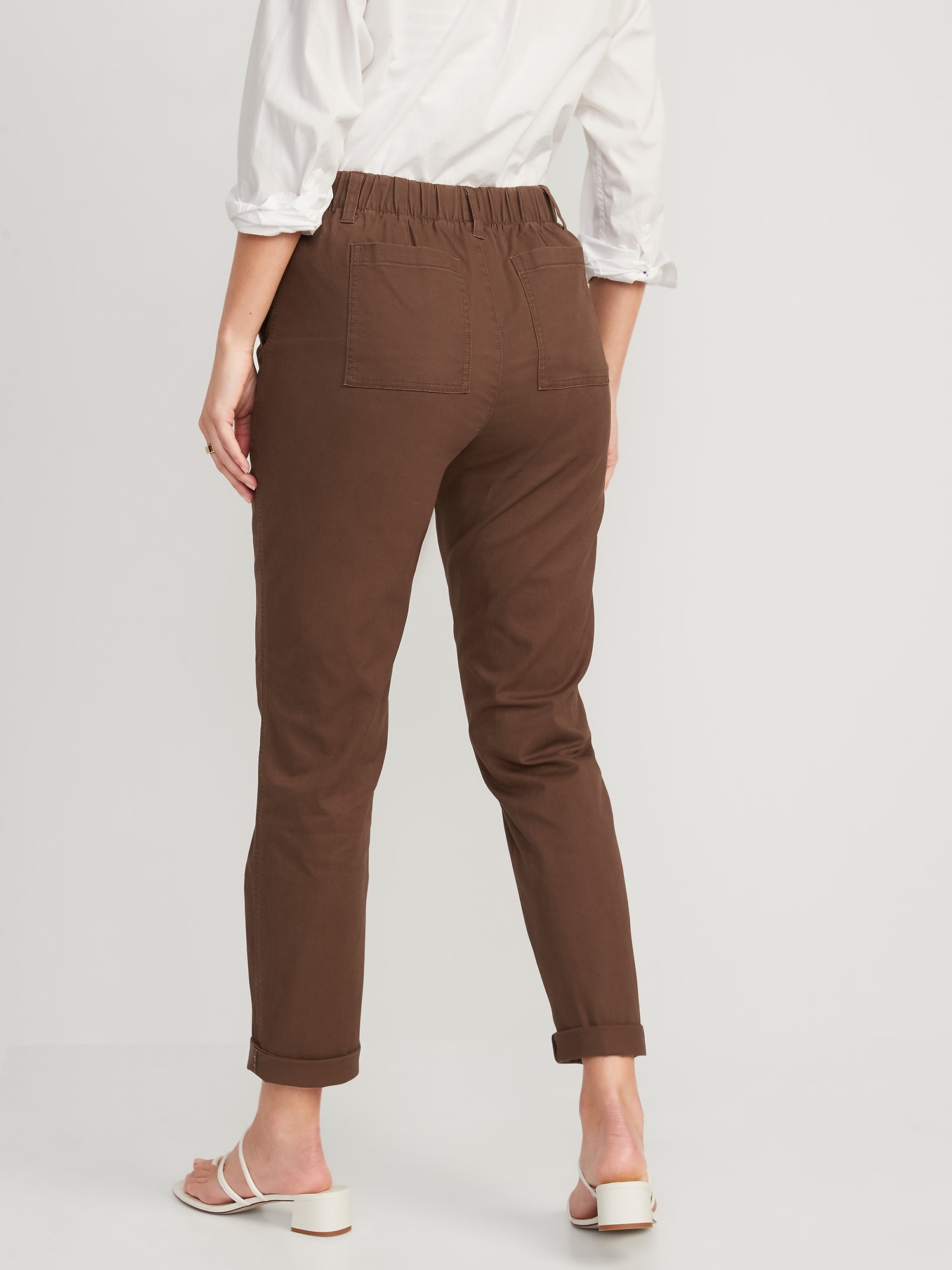 High-Waisted OGC Chino Cropped Workwear Pants for Women