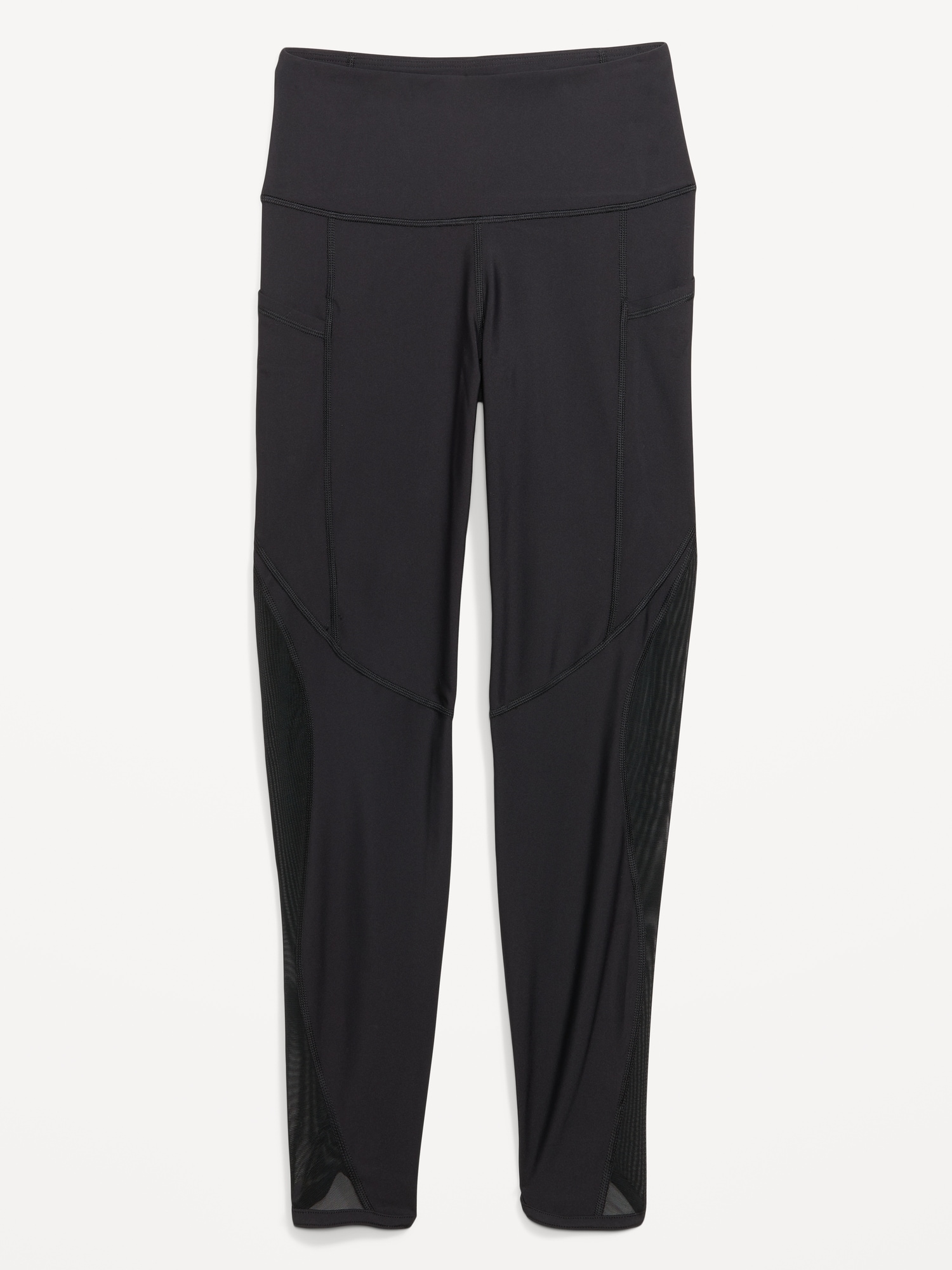High-Waisted PowerSoft Mesh-Paneled 7/8 Leggings | Old Navy