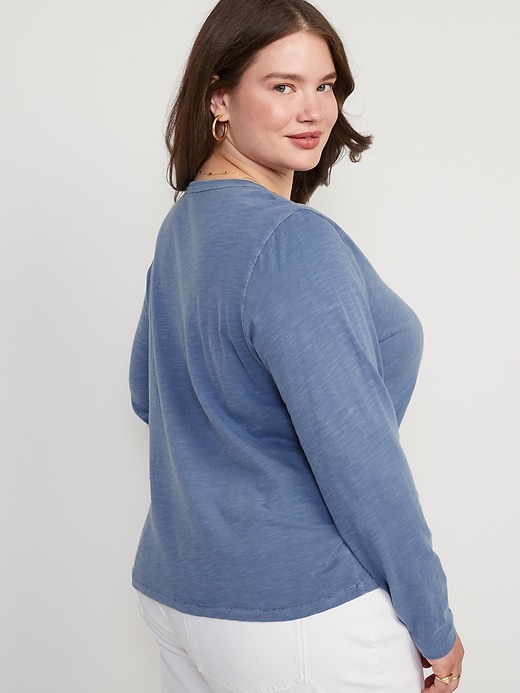 Image number 8 showing, Long-Sleeve EveryWear Slub-Knit T-Shirt for Women
