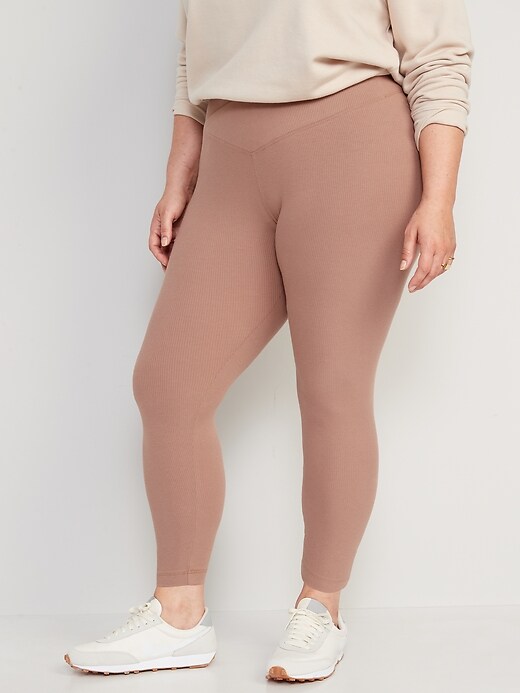 Image number 7 showing, Extra High-Waisted Crossover Rib-Knit 7/8-Length Leggings for Women