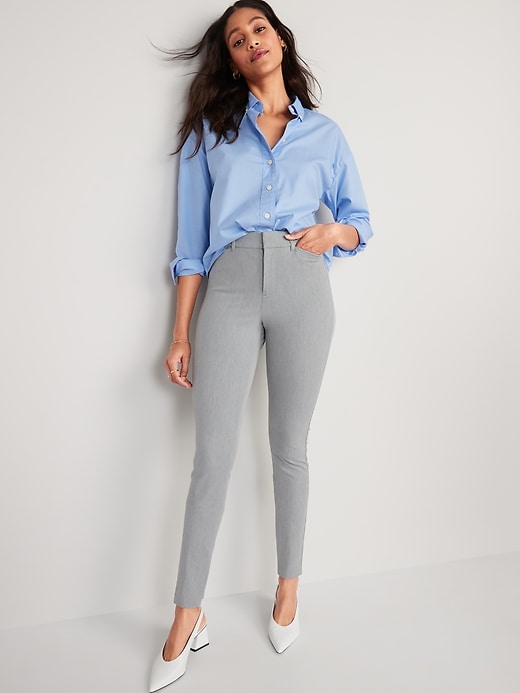 Image number 3 showing, High-Waisted Heathered Pixie Straight Pants for Women