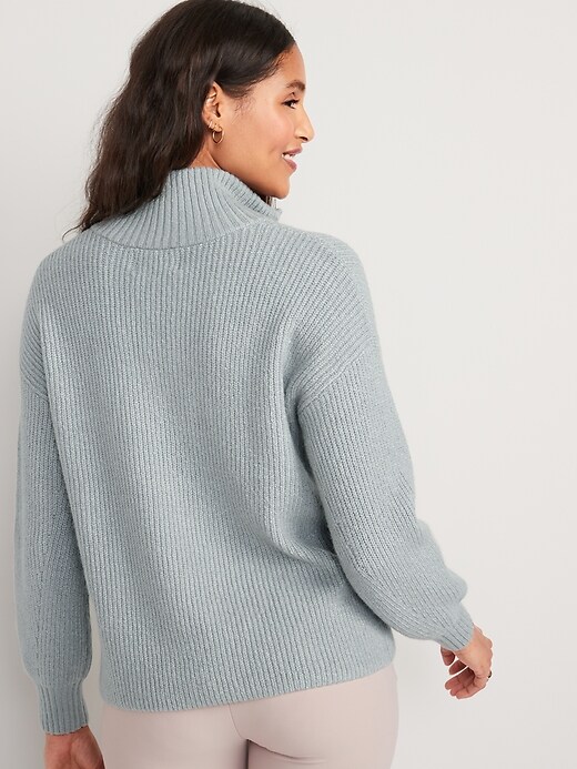 Image number 2 showing, Rib-Knit Quarter-Zip Sweater for Women