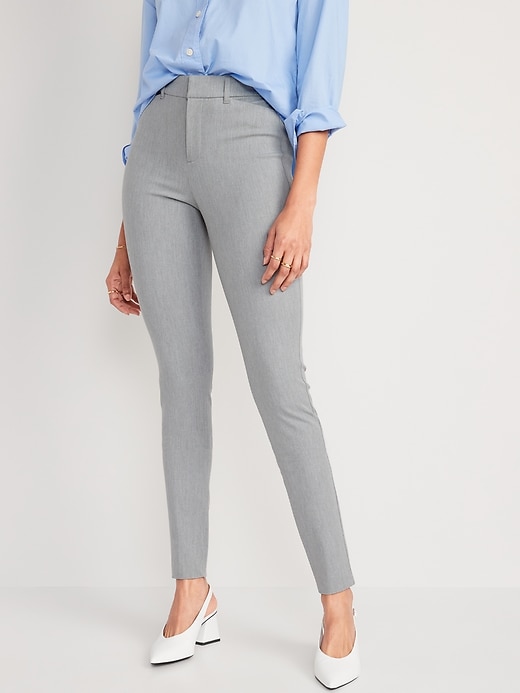 Image number 1 showing, High-Waisted Heathered Pixie Straight Pants for Women