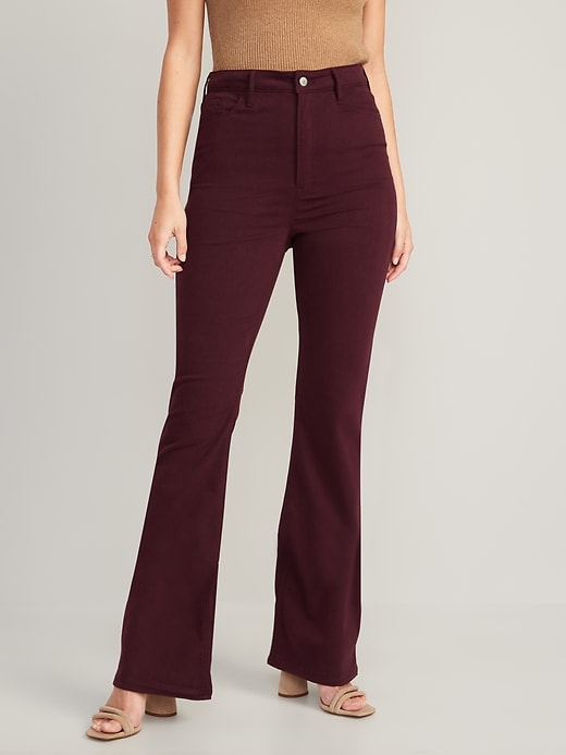 Image number 1 showing, Higher High-Waisted Pop-Color Flare Jeans for Women