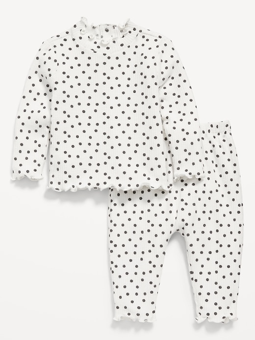 Plush-Knit Lettuce-Edge Top and Pants Set for Baby | Old Navy