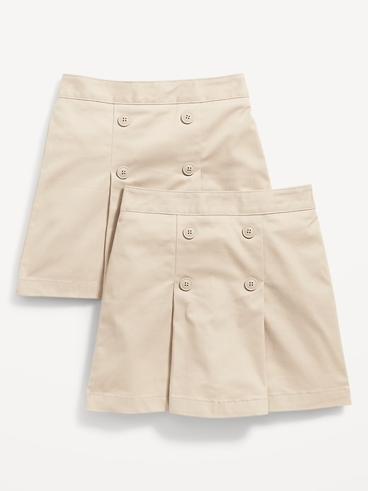 View large product image 1 of 2. School Uniform Pleated Twill Skort 2-Pack for Girls