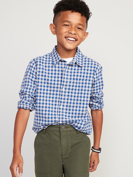 Old Navy - Patterned Poplin Built-In Flex Shirt for Boys