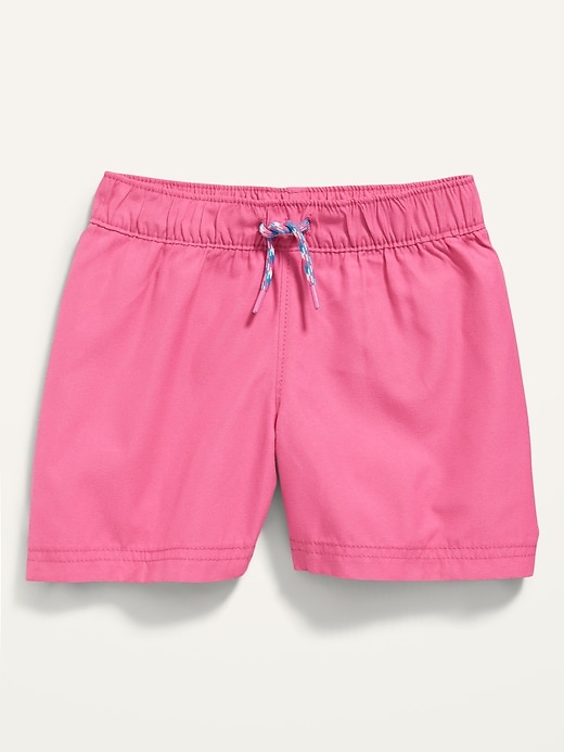 View large product image 1 of 1. Functional-Drawstring Swim Trunks for Baby