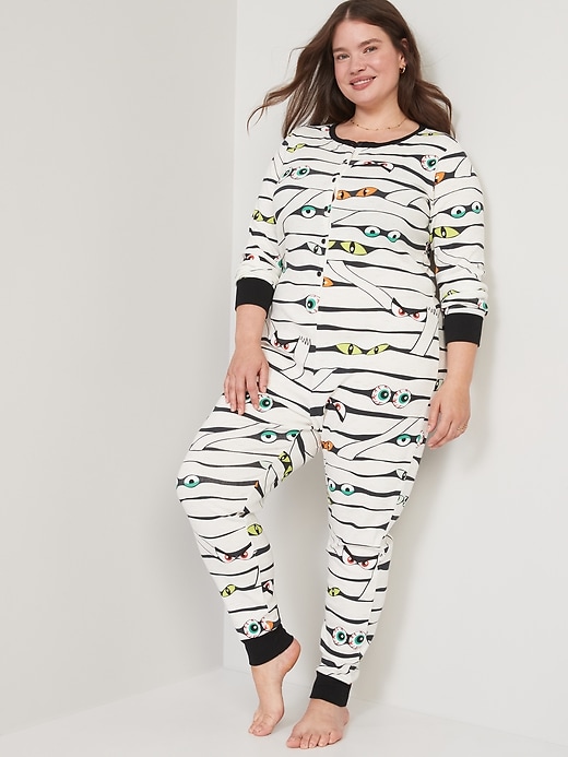 Image number 6 showing, Matching Printed One-Piece Pajamas
