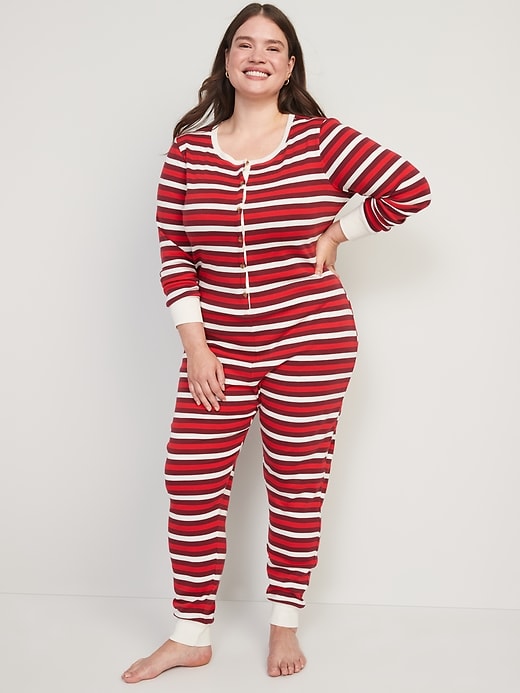 Image number 7 showing, Matching Printed One-Piece Pajamas