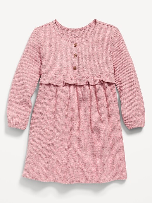 Old Navy - Long-Sleeve Thermal-Knit Henley Dress for Toddler Girls
