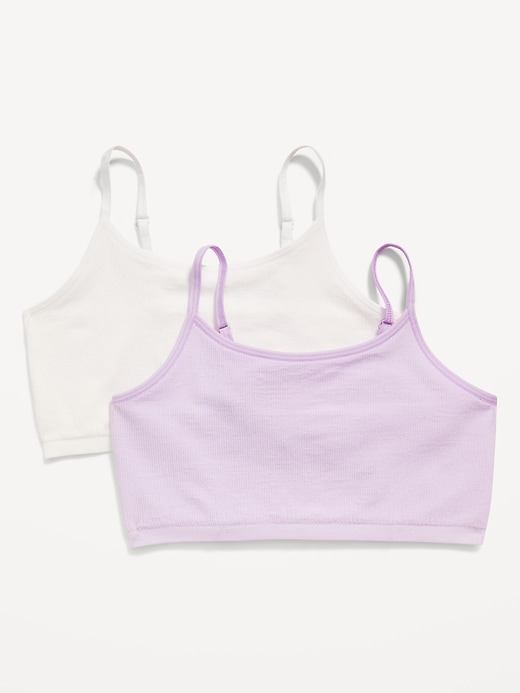 View large product image 1 of 1. Seamless Rib-Knit Cami Bra 2-Pack for Girls