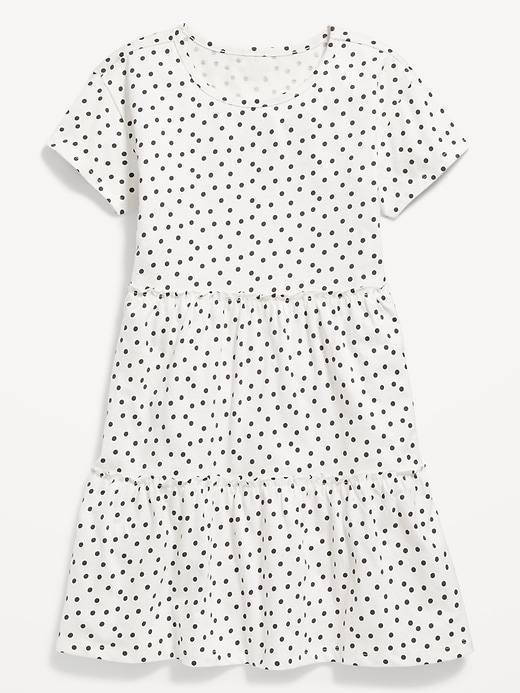 Short-Sleeve Polka-Dot Ruffled-Tiered Dress for Girls