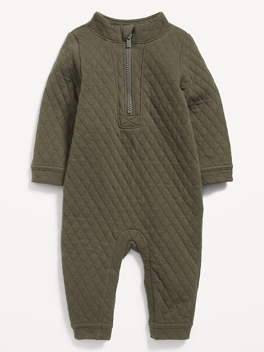 View large product image 1 of 1. Unisex Long-Sleeve Quilted One-Piece for Baby