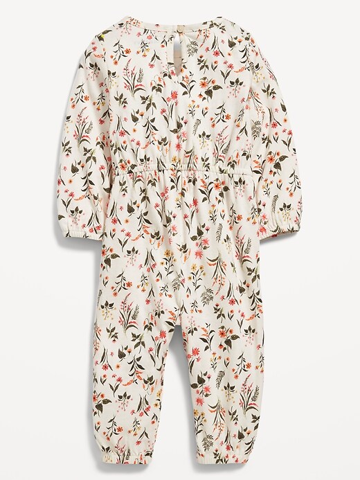 View large product image 2 of 2. Printed Long-Sleeve Jersey Jumpsuit for Baby