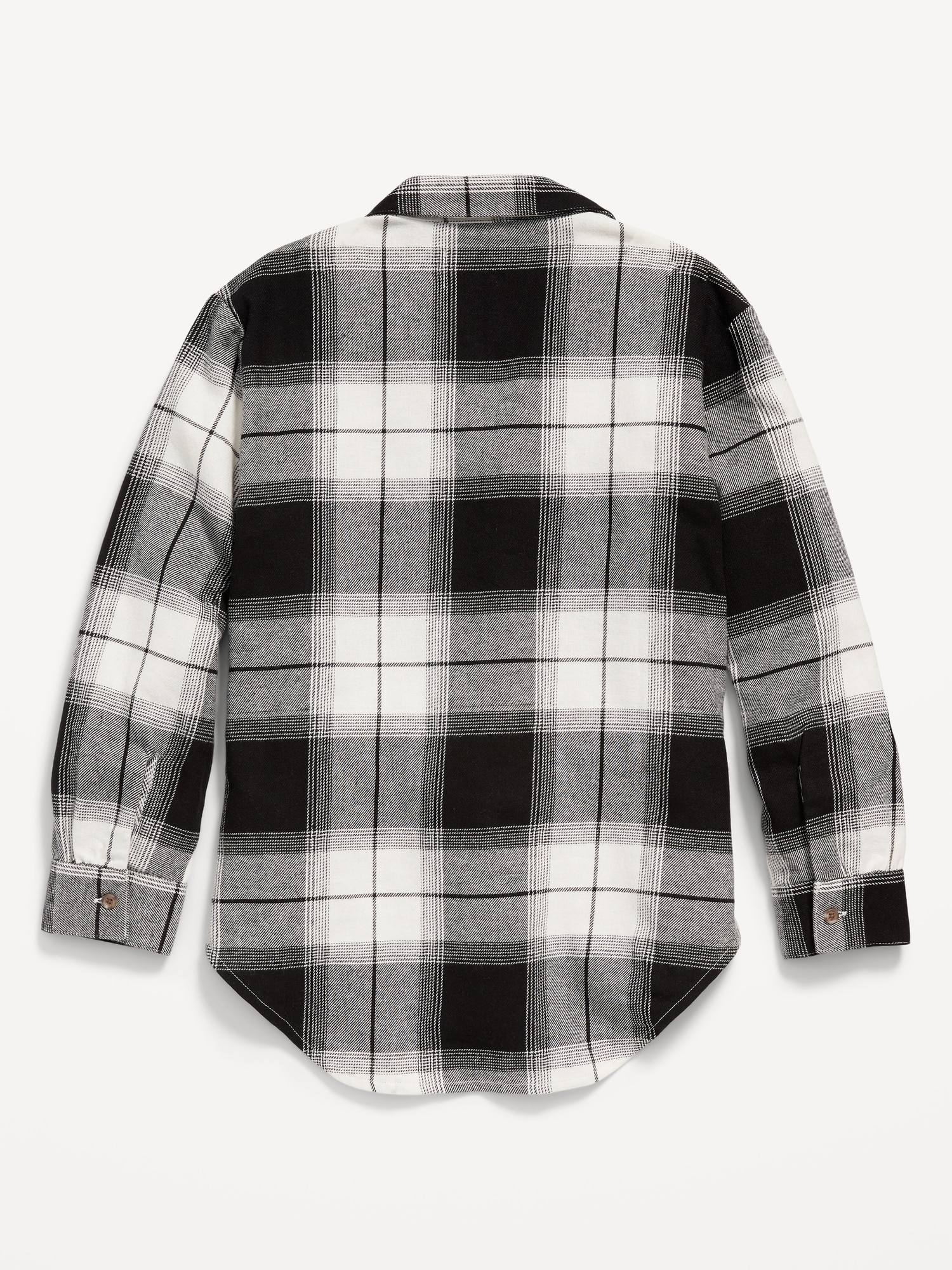 Cozy Long-Sleeve Button-Front Plaid Shirt For Girls | Old Navy