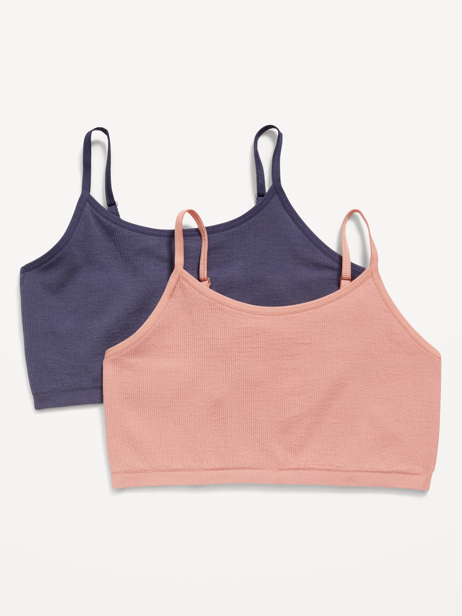 Old Navy Seamless Rib-Knit Cami Bra 2-Pack for Girls blue. 1