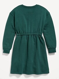Long-Sleeve Cinched-Waist Sweatshirt Dress for Girls