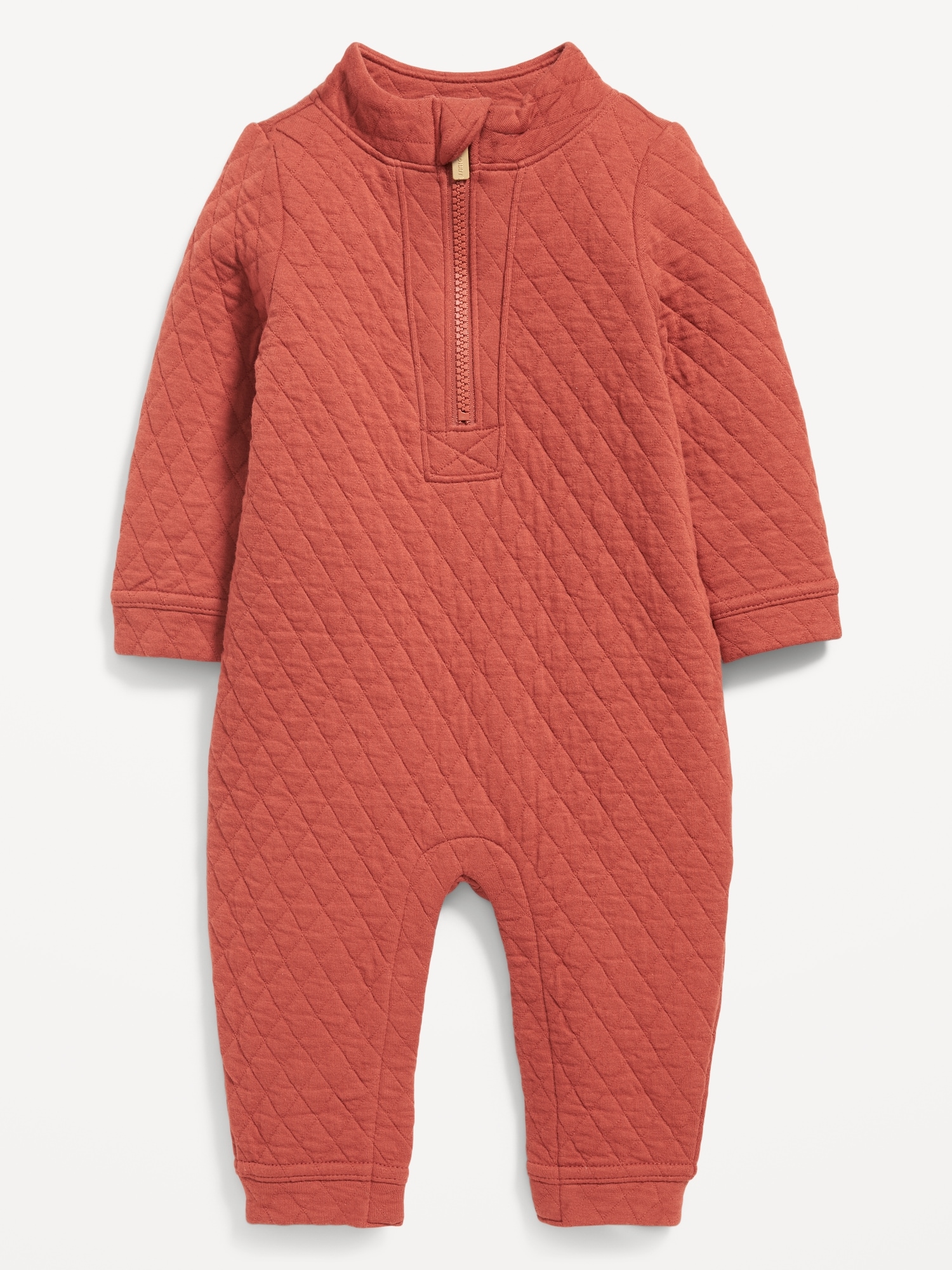 Unisex Long-Sleeve Quilted One-Piece for Baby