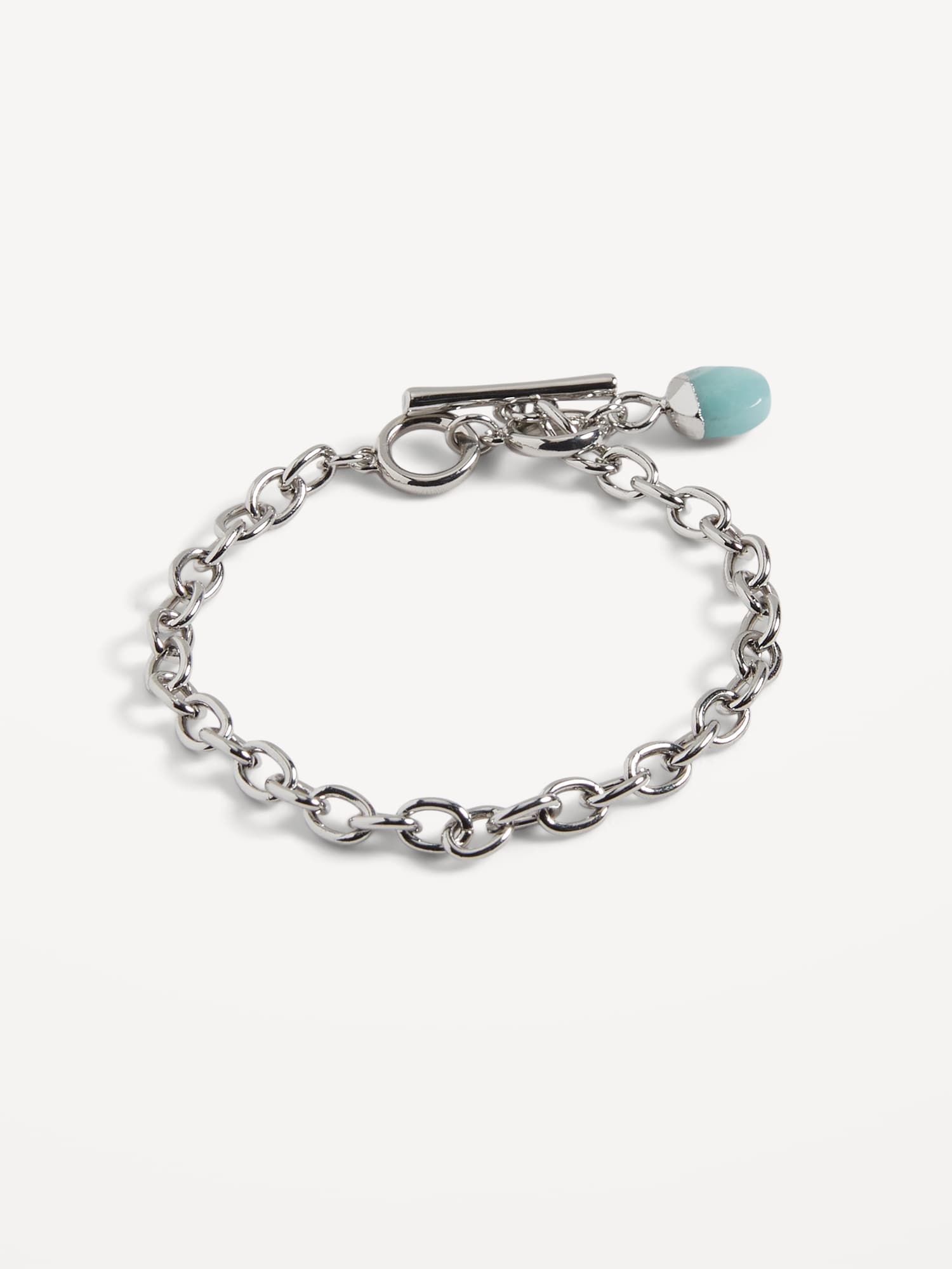 Old Navy Silver-Toned Chain-Link Bracelet for Women silver. 1