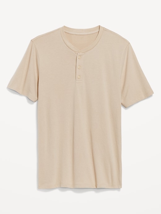 View large product image 1 of 1. Soft-Washed Short-Sleeve Henley T-Shirt