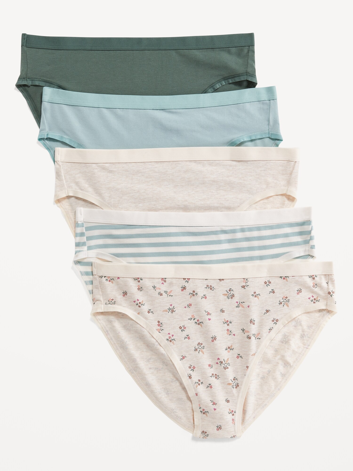 HighWaisted Supima® Cotton Bikini Underwear 5Pack for Women Old Navy