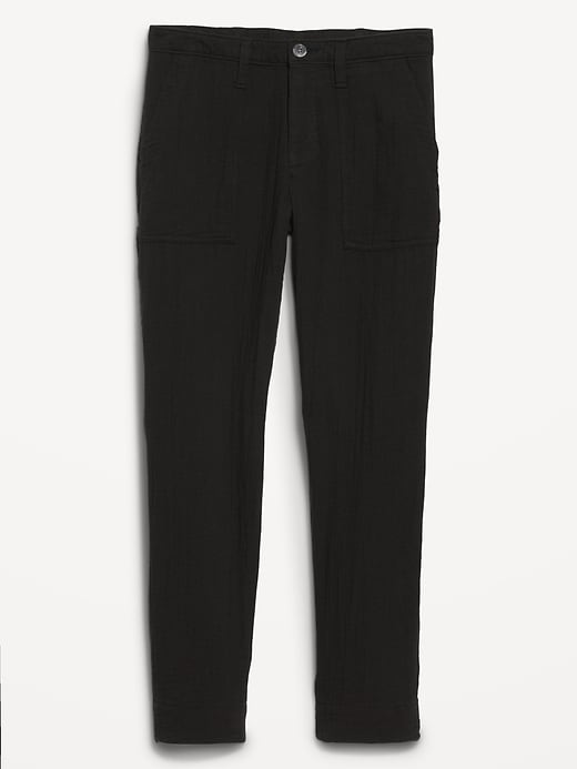 Image number 4 showing, High-Waisted Slouchy Cropped Tapered Workwear Pants for Women