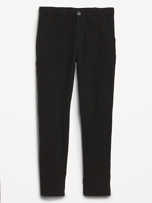 High-Waisted Slouchy Cropped Tapered Workwear Pants for Women