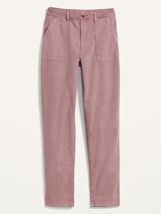 Image number 4 showing, High-Waisted Straight Canvas Workwear Pants for Women