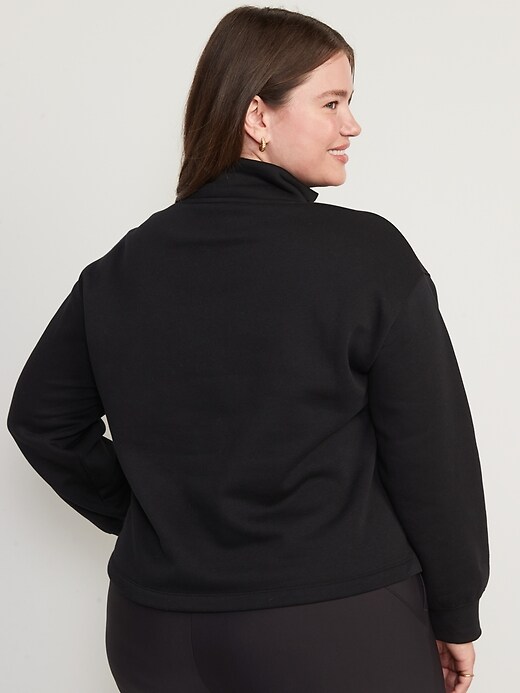 Image number 8 showing, Mock-Neck Quarter-Zip Fleece Sweatshirt for Women